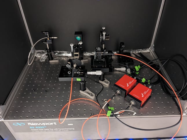 Custom-built Hong-Ou-Mandel optical setup